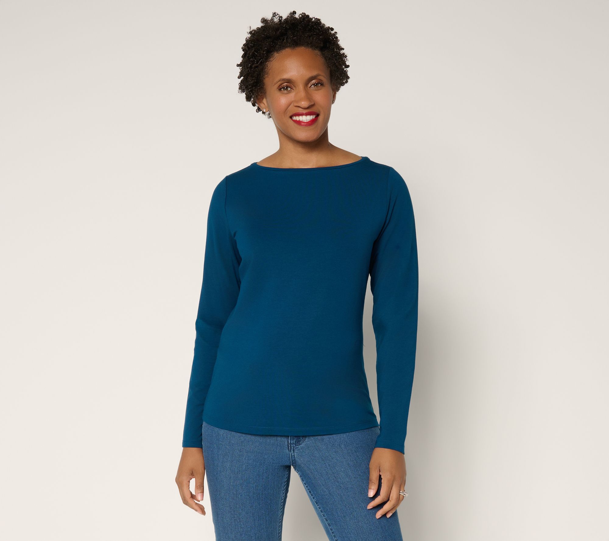 BEAUTIFUL by Lawrence Zarian Classic Knit Boat Neck Top