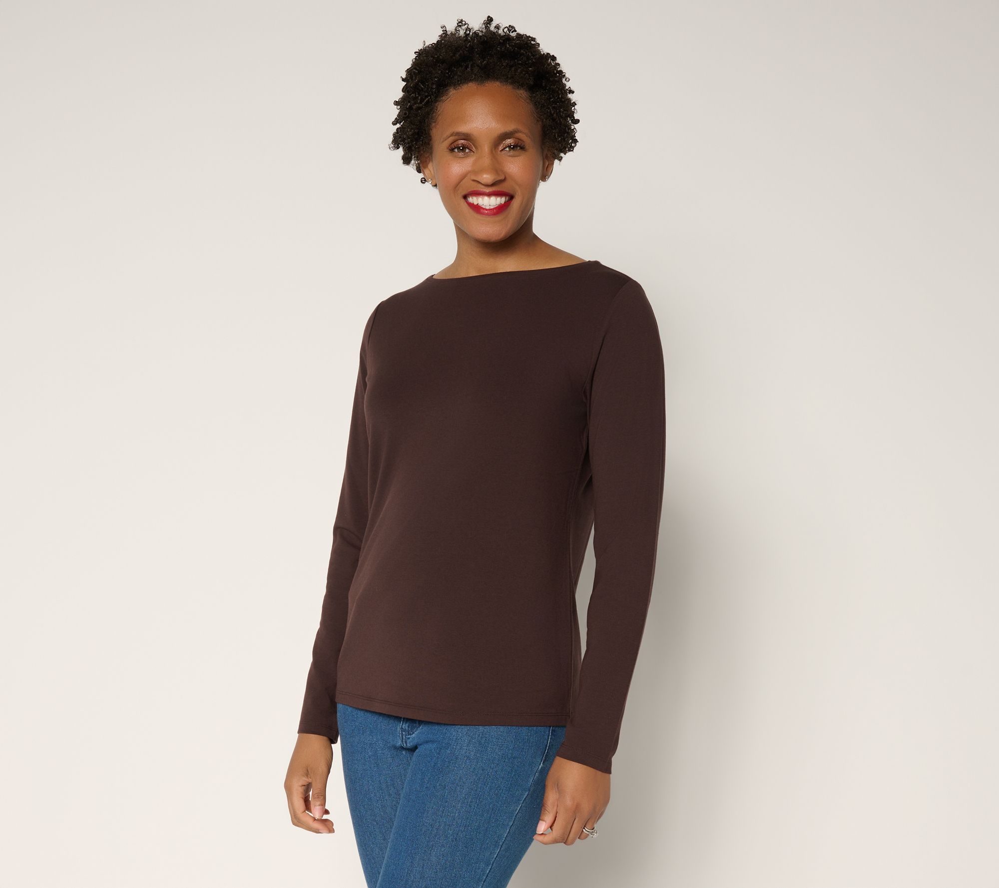 BEAUTIFUL by Lawrence Zarian Classic Knit Boat Neck Top