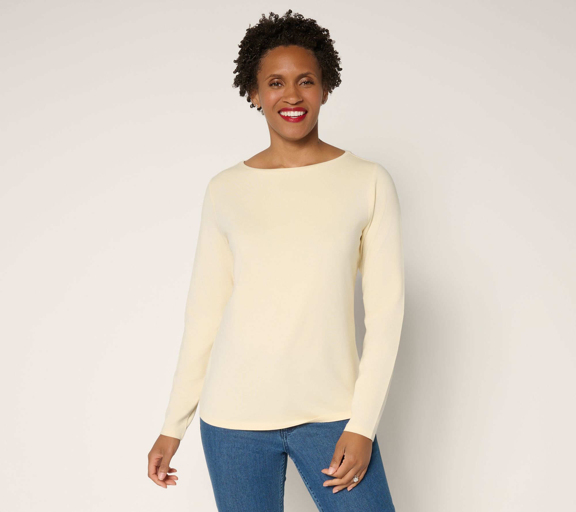 BEAUTIFUL by Lawrence Zarian Classic Knit Boat Neck Top