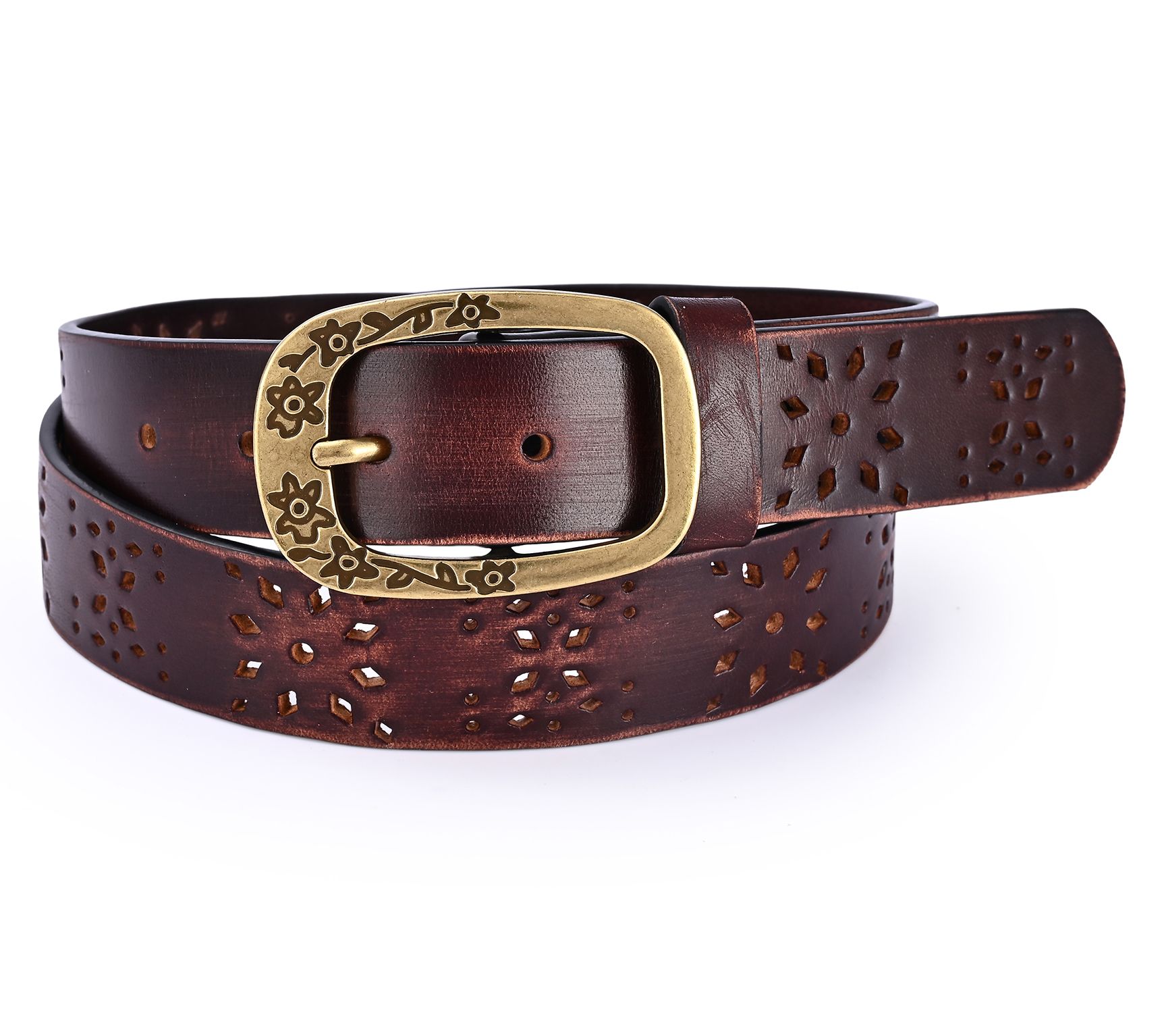 Old Trend Blooming Crocus Leather Belt