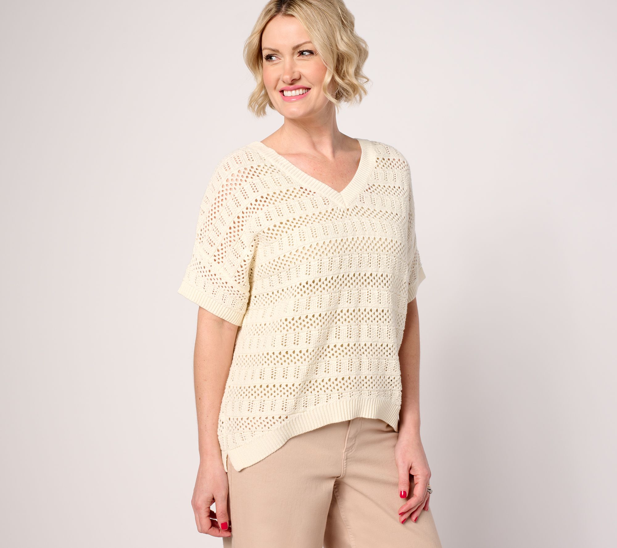 "As Is" Attitudes by Renee 100% Cotton Crochet Sweater