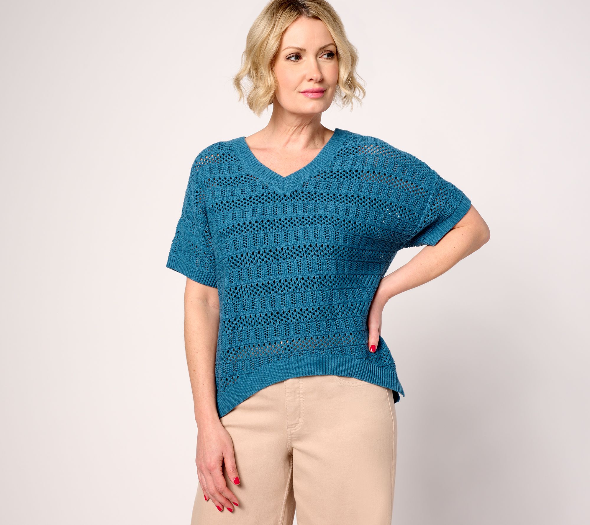 "As Is" Attitudes by Renee 100% Cotton Crochet Sweater