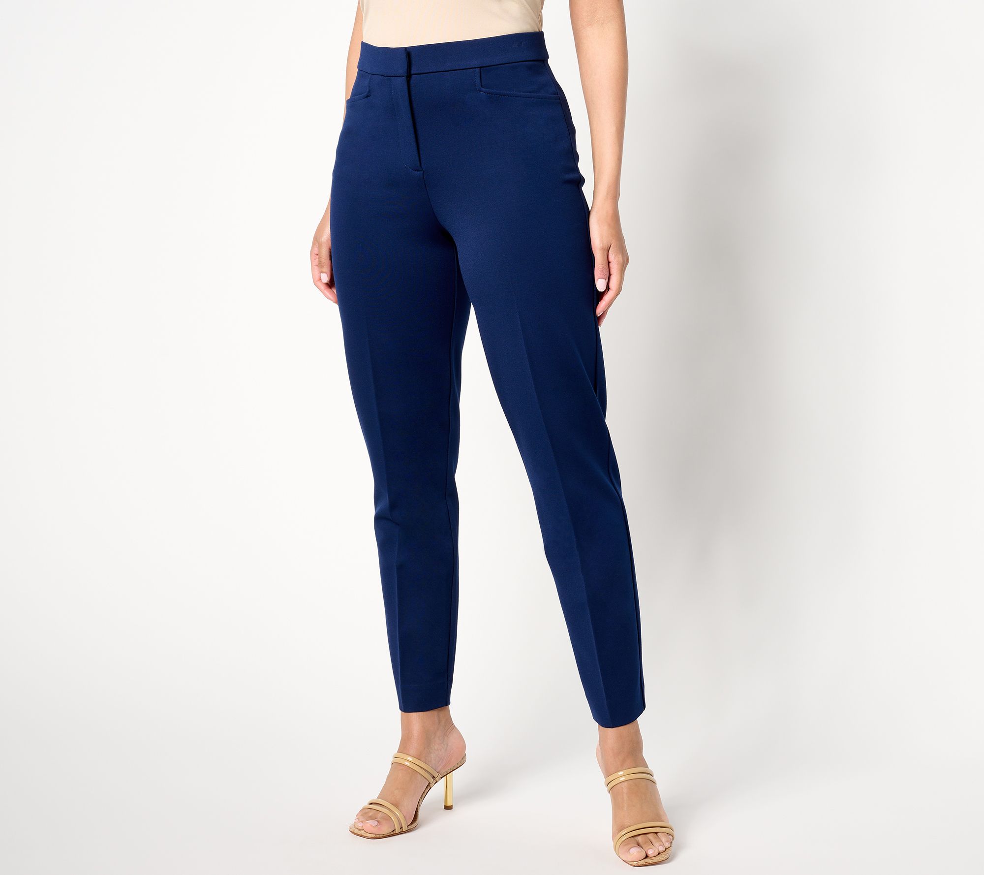 "As Is" Tailored by Susan Graver Reg Smart Ponte Ankle Trousers