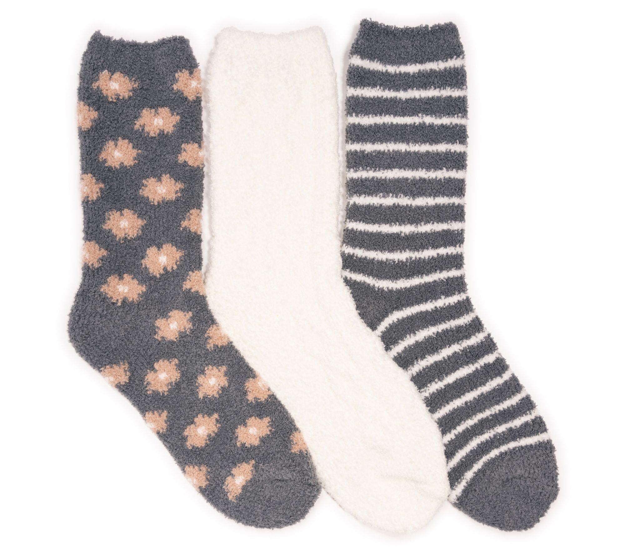 MUK LUKS Women's Set of 3 Cozy Crew Socks