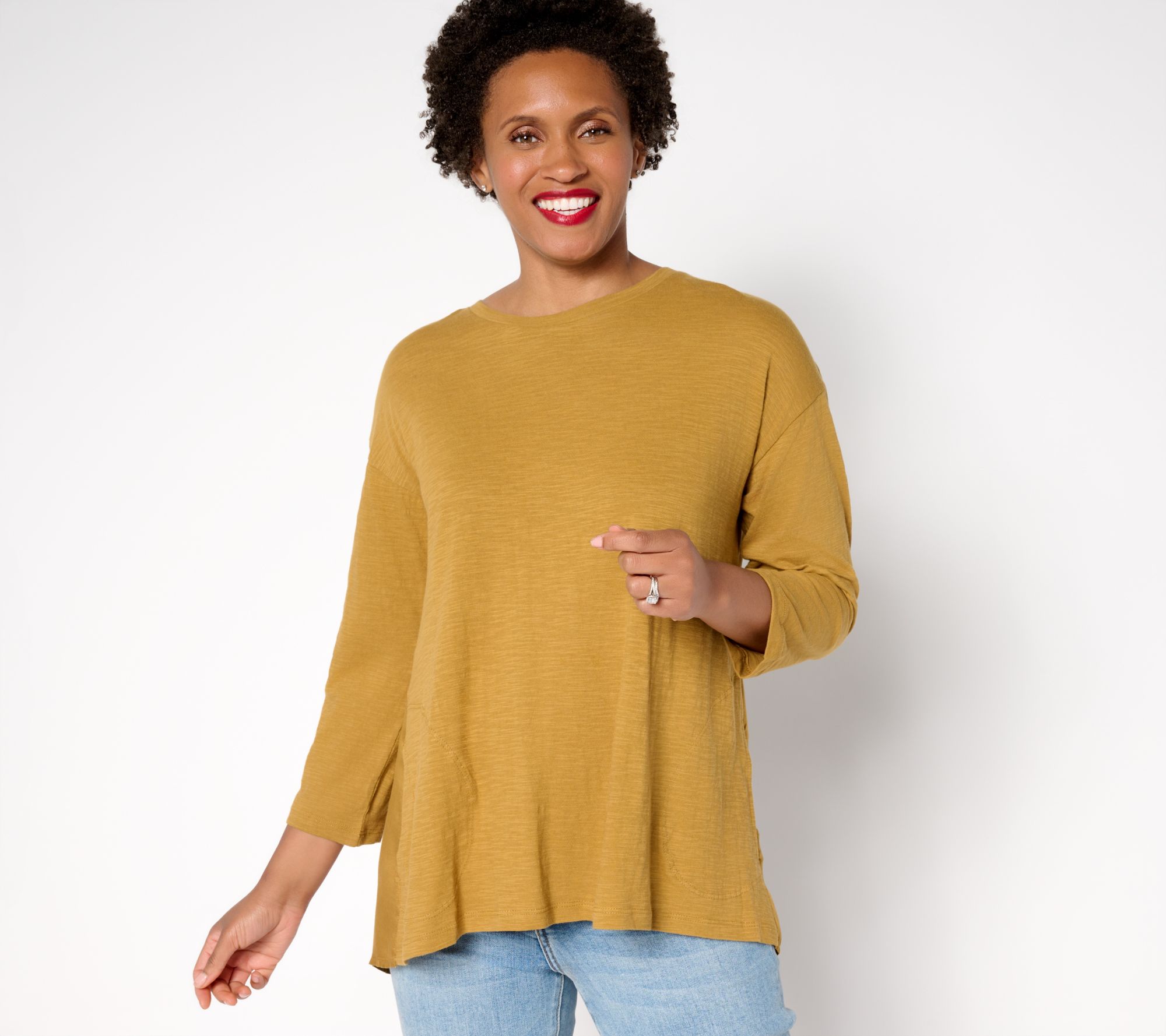 "As Is" LOGO by Lori Goldstein 3/4 Sleeve A-Line Top