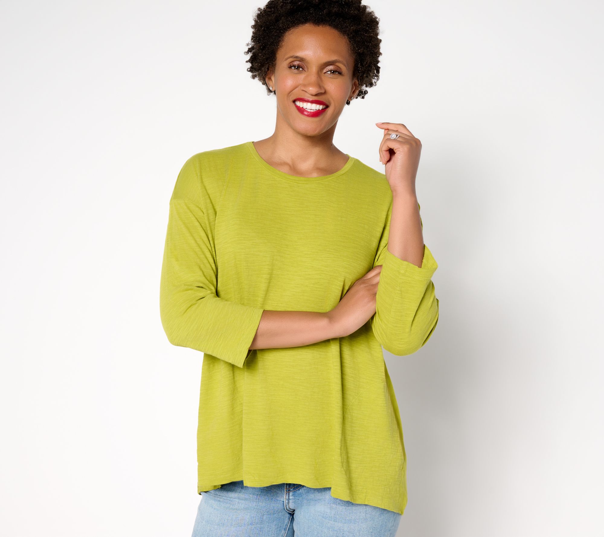 "As Is" LOGO by Lori Goldstein 3/4 Sleeve A-Line Top