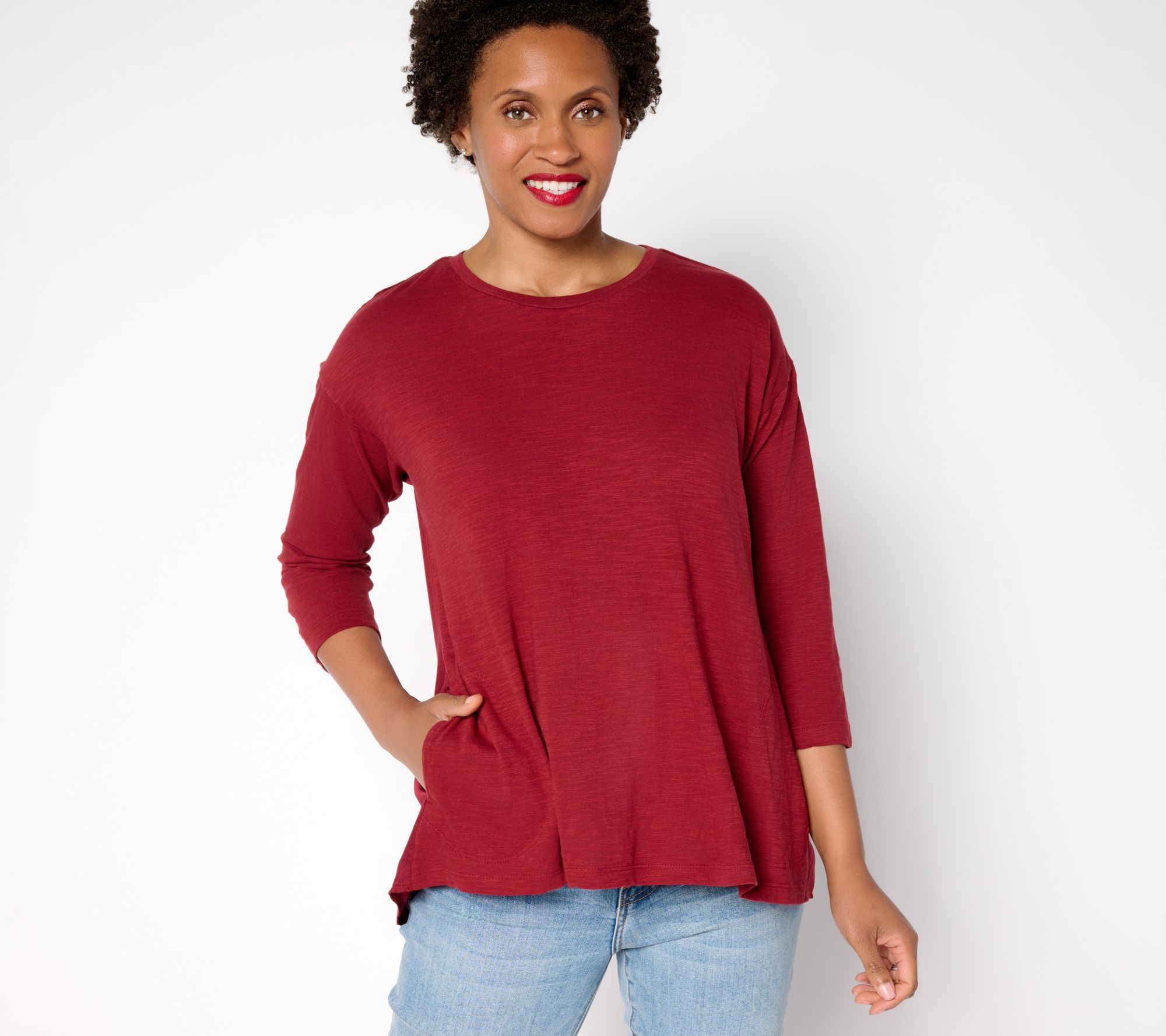 "As Is" LOGO by Lori Goldstein 3/4 Sleeve A-Line Top