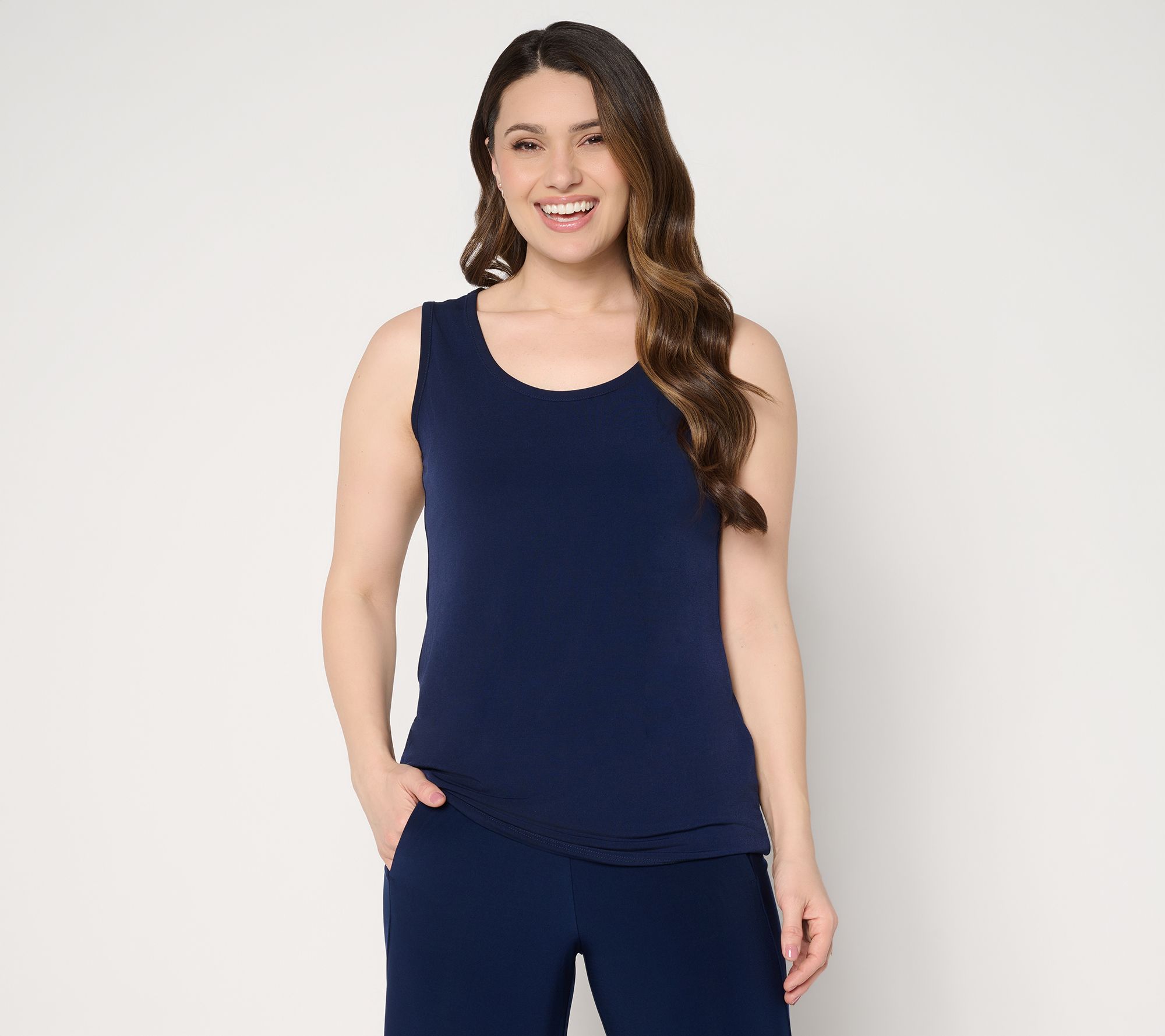 Susan Graver Essentials Liquid Knit Scoop Neck Tank Top
