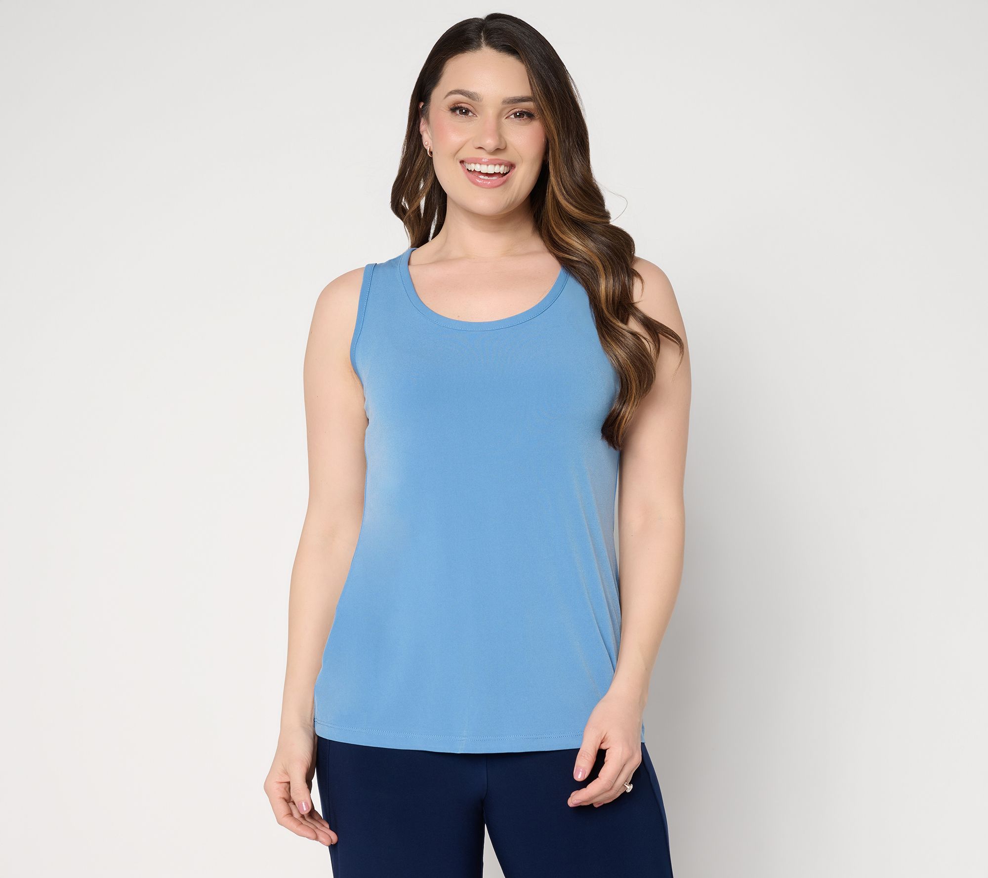 Susan Graver Essentials Liquid Knit Scoop Neck Tank Top