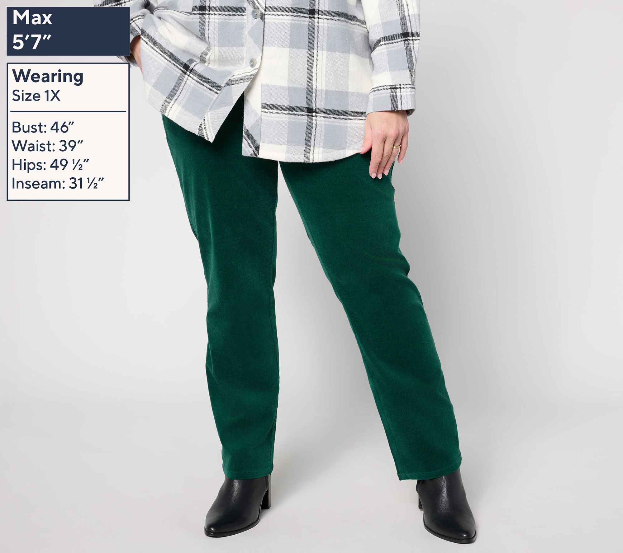 Belle by Kim Gravel TripleLuxe Corduroy Straight Pant - QVC.com
