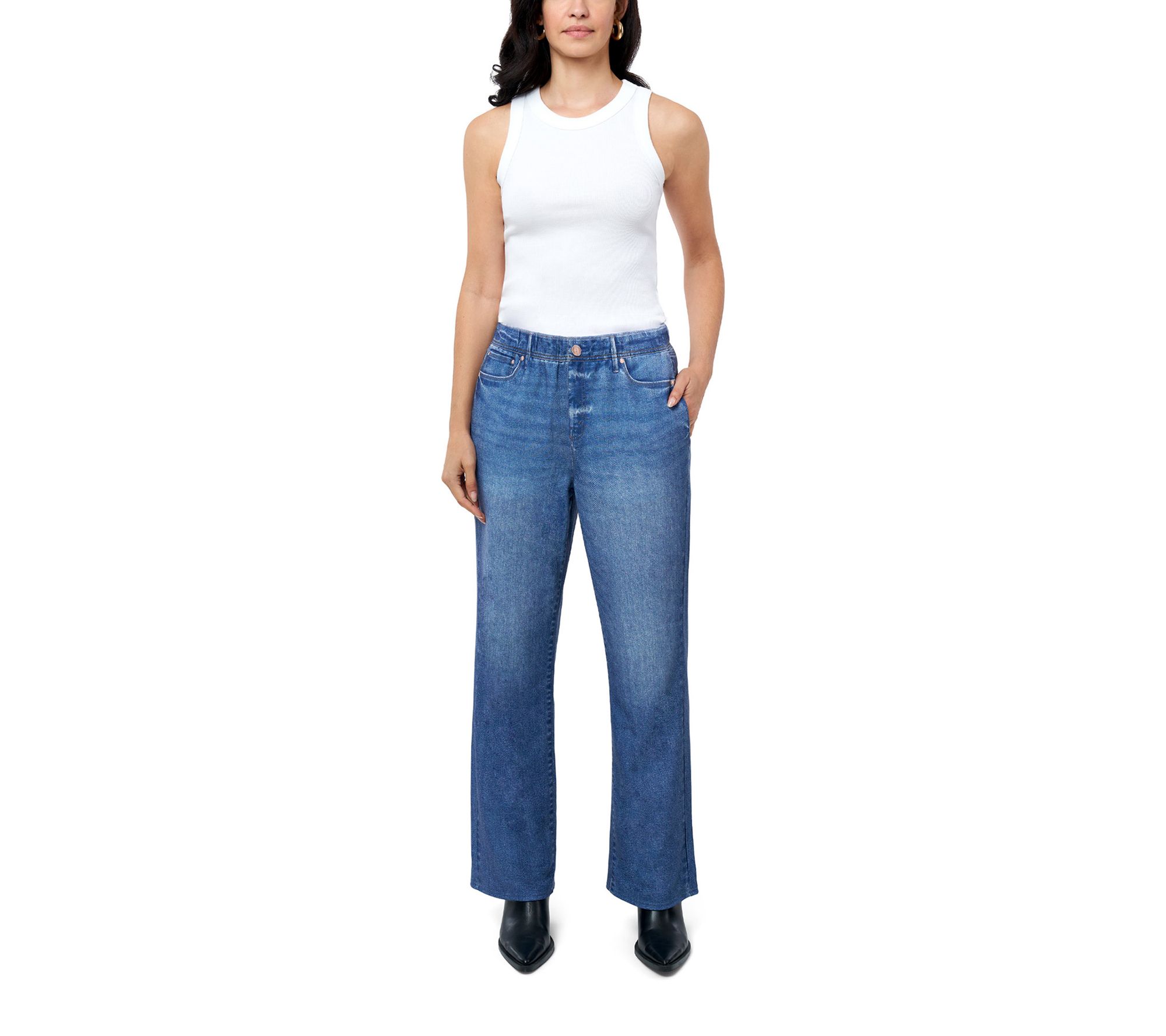 Seven7 Looks Like Denim Ultra Soft Pull-On Knit Wide Leg