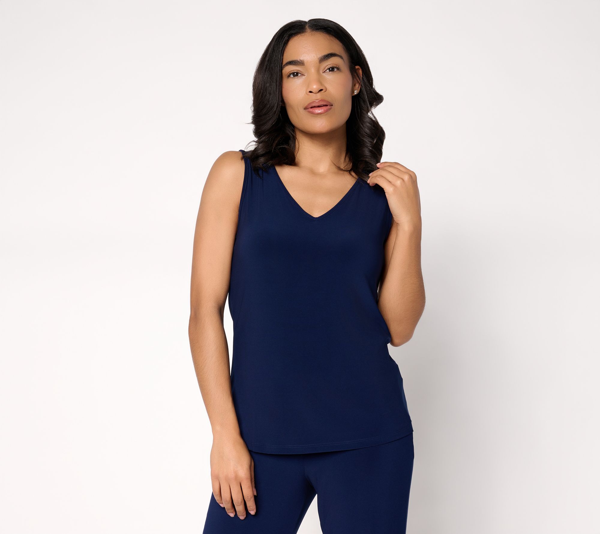 Dennis Basso Basics V-Neck Italia Knit Tank