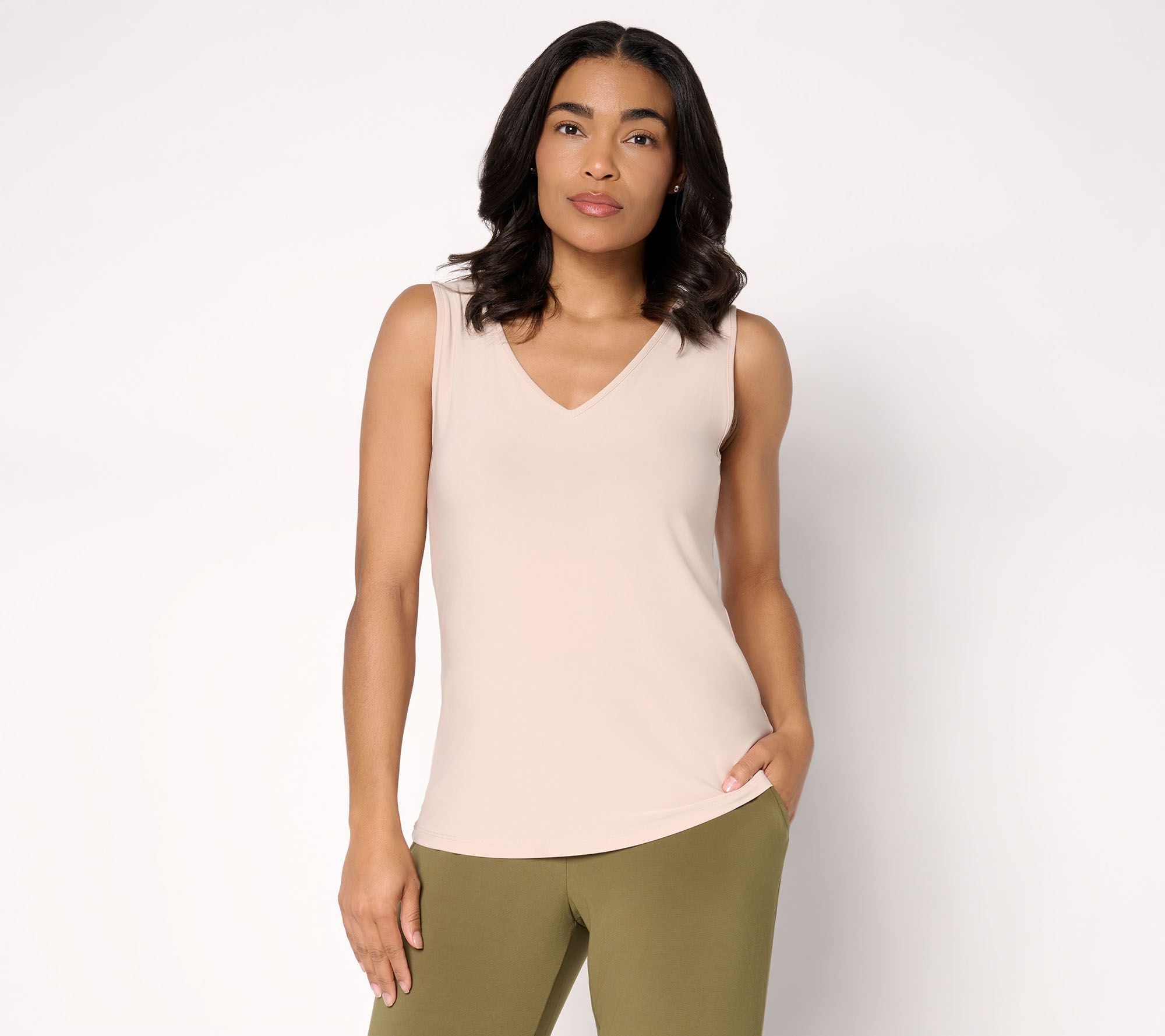 Dennis Basso Basics V-Neck Italia Knit Tank