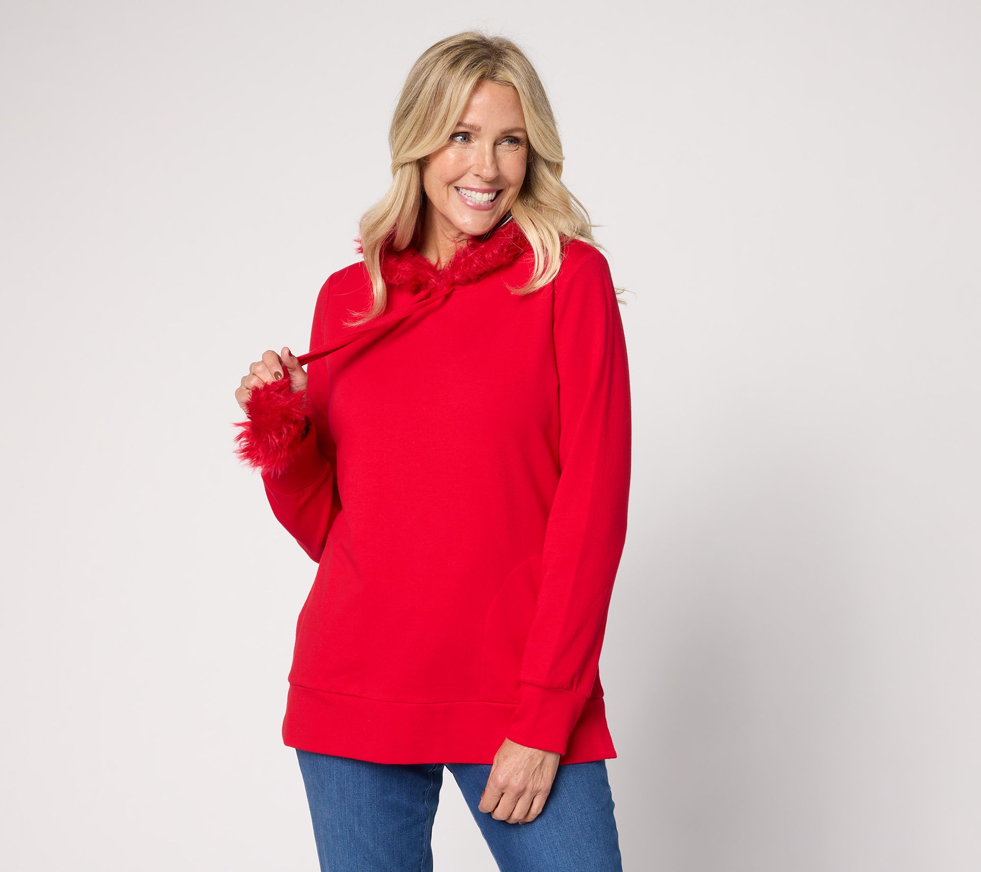 "As Is" Belle by Kim Gravel Faux Fur Trimmed Hoodie