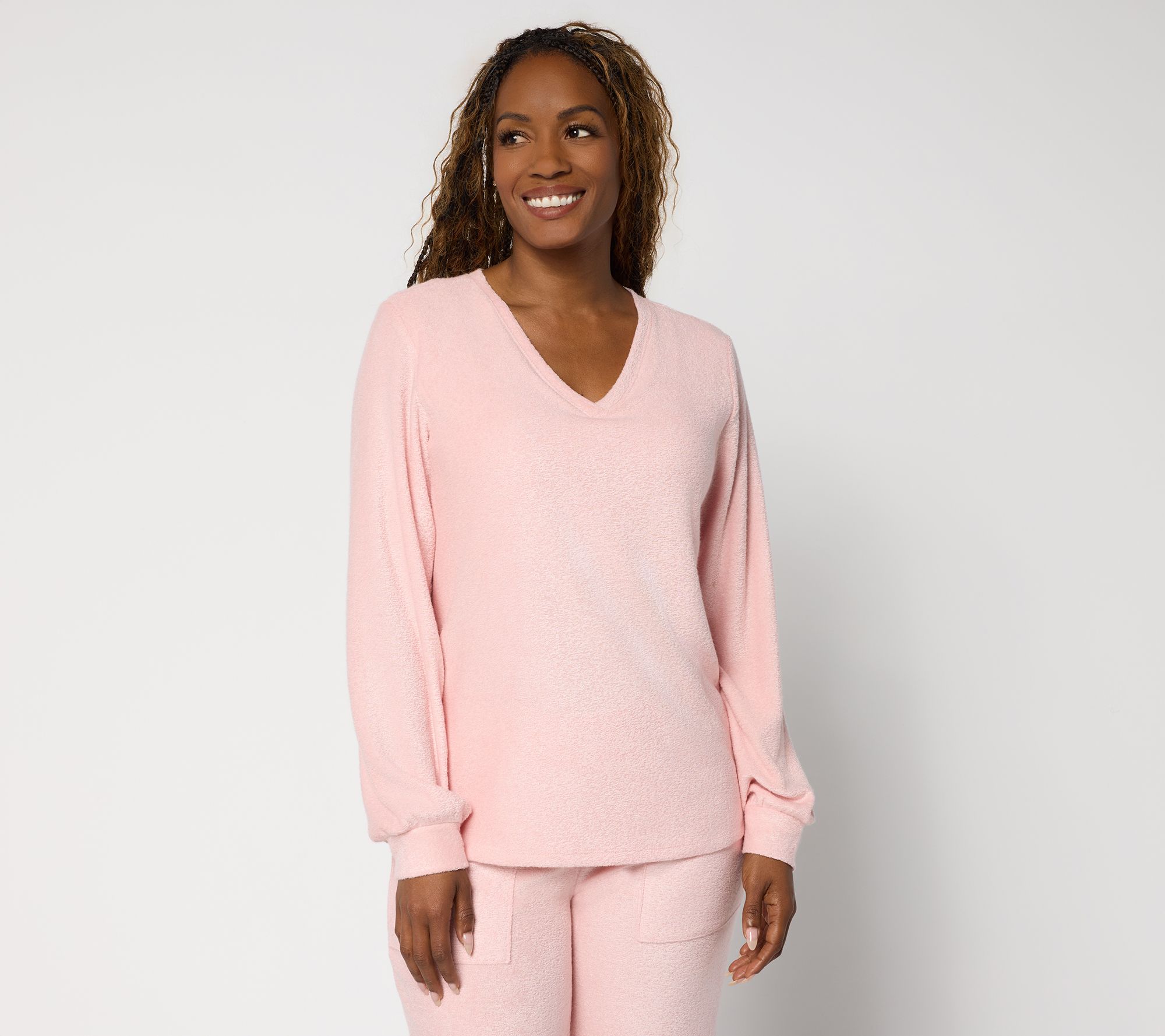 "As Is" Modern Soul Comfort Soul Knit Fleece Top with Support System