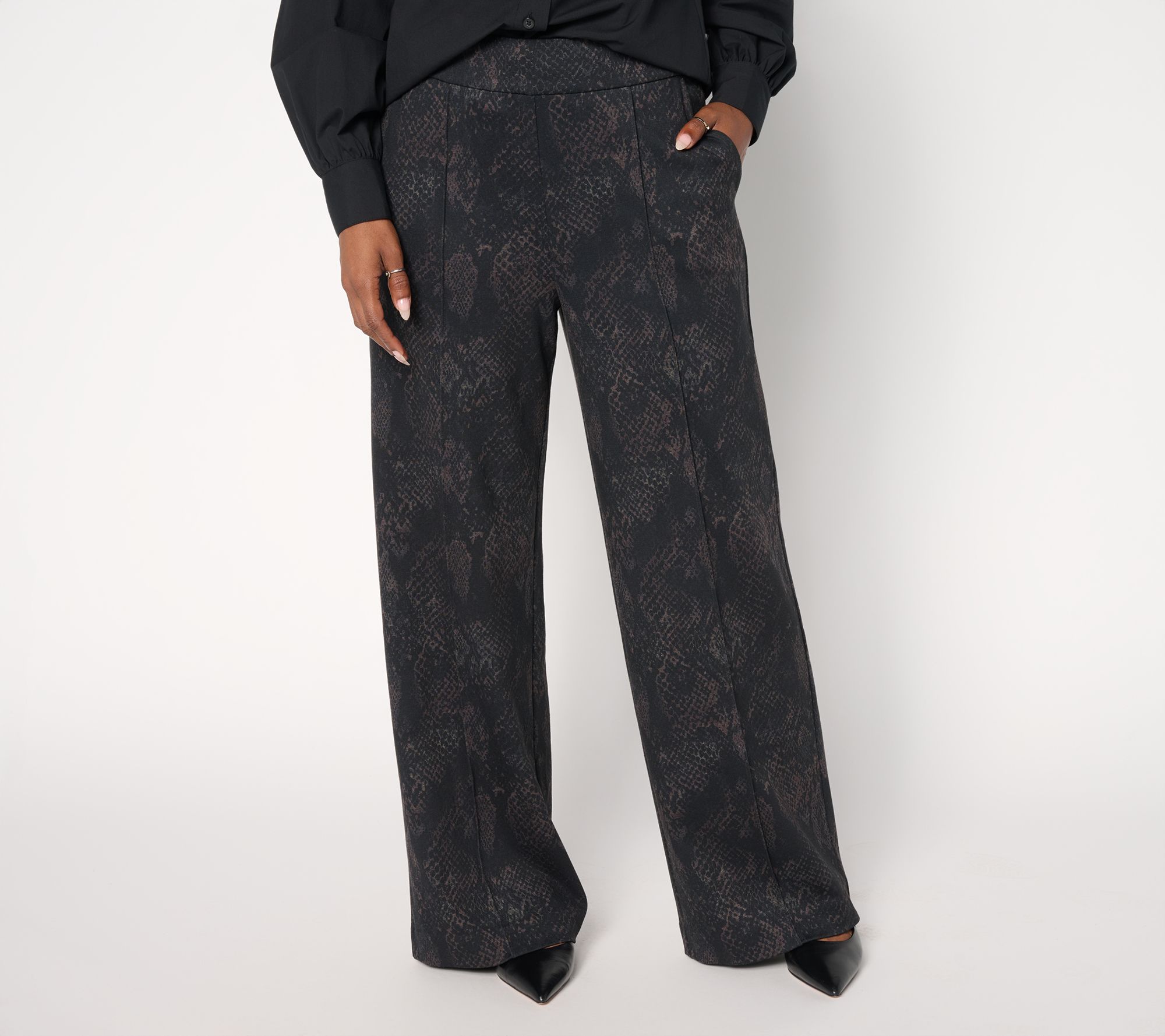 "As Is" Carla Rockmore Collection Reg Wide Leg Knit Pant