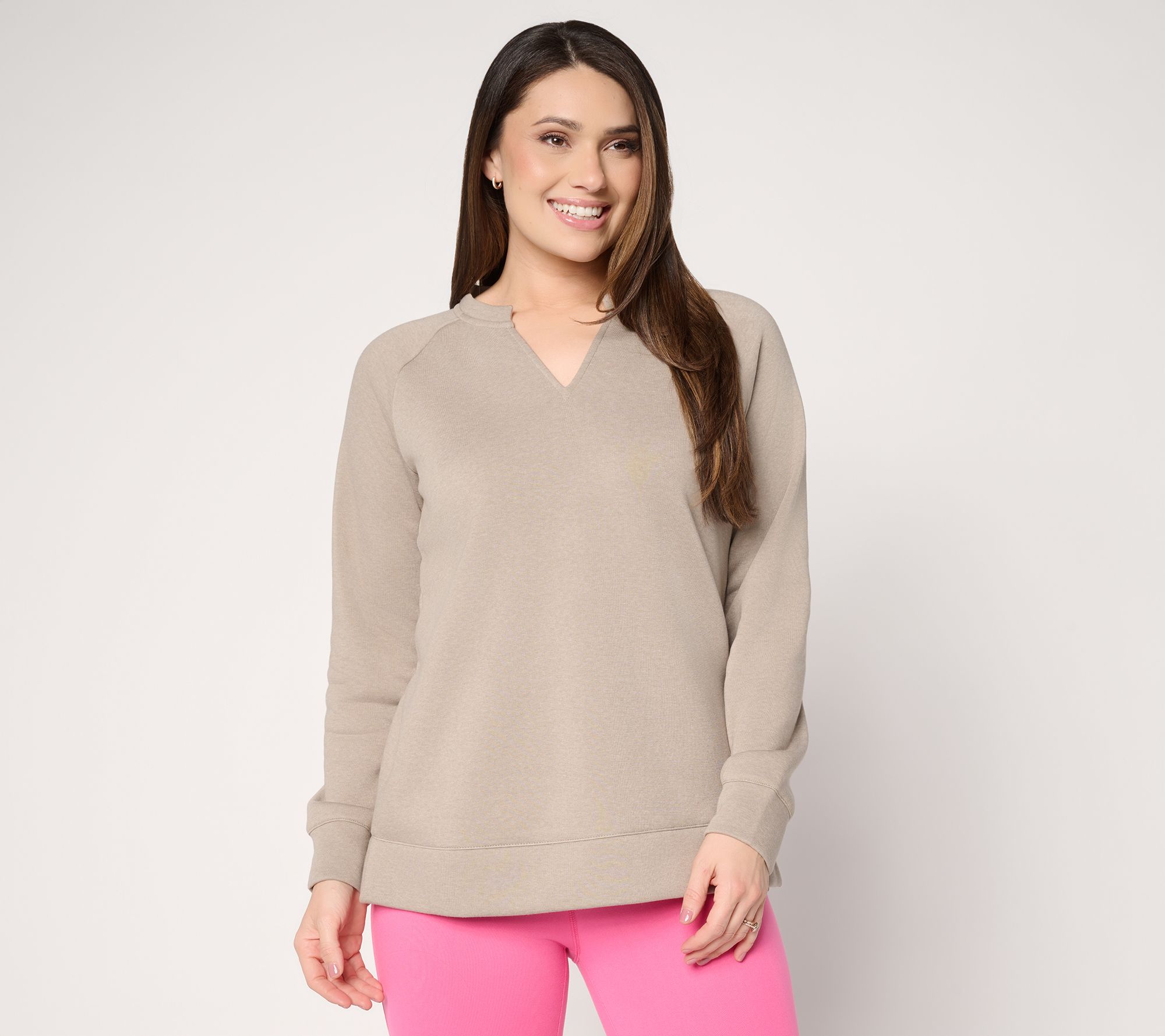 "As Is" Belle by Kim Gravel Sponge Fleece Split Neck Sweatshirt