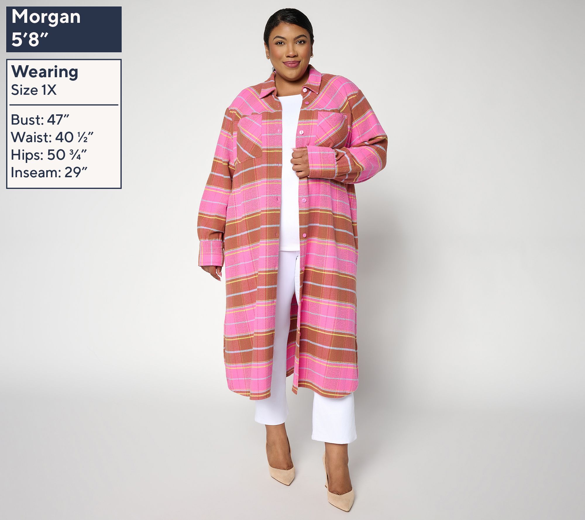 Mally Roncal Perfectly Plaid Flannel Duster | QVC