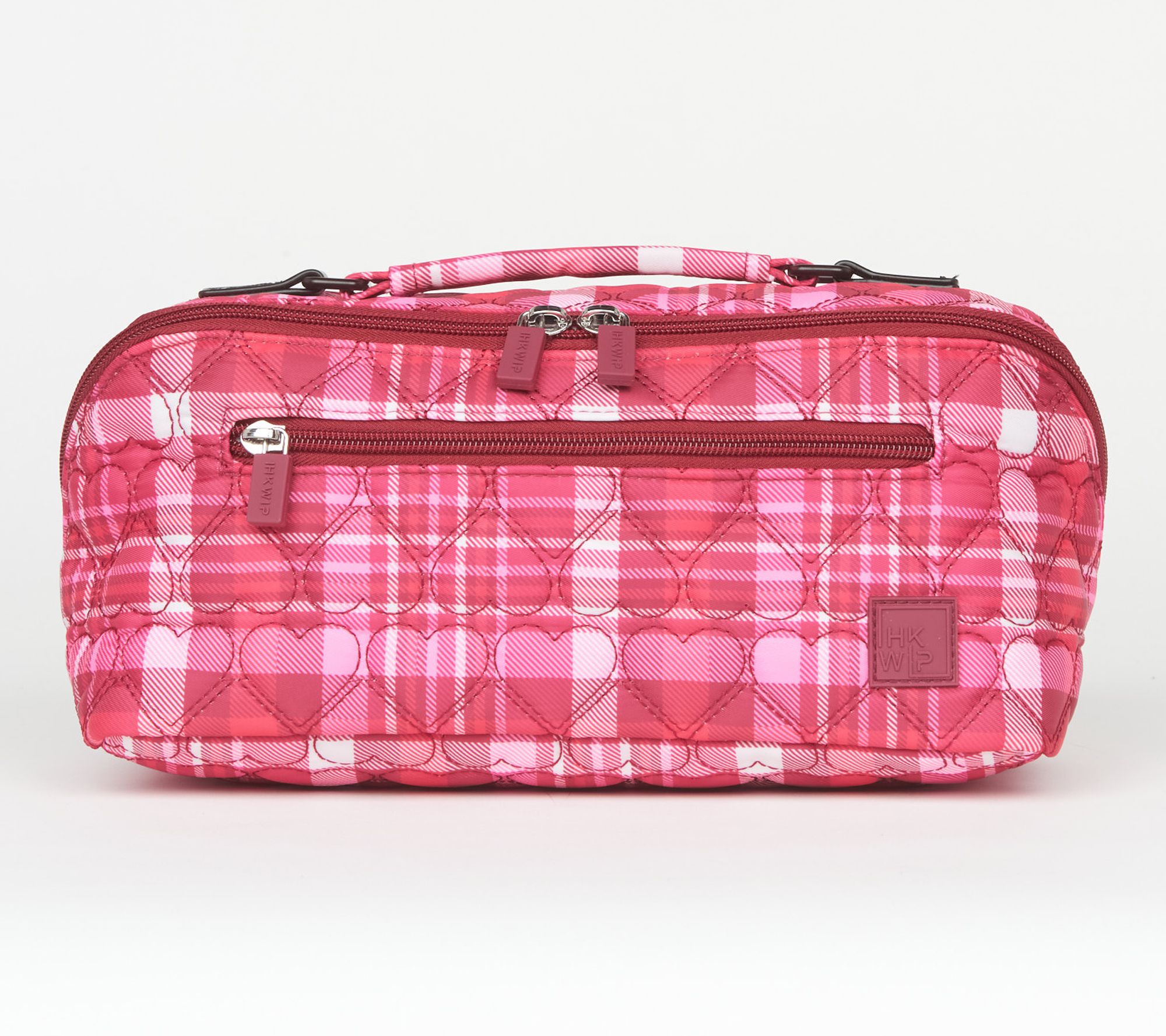 "As Is" IHKWIP Carry It All Heart Quilted Cosmetic Case