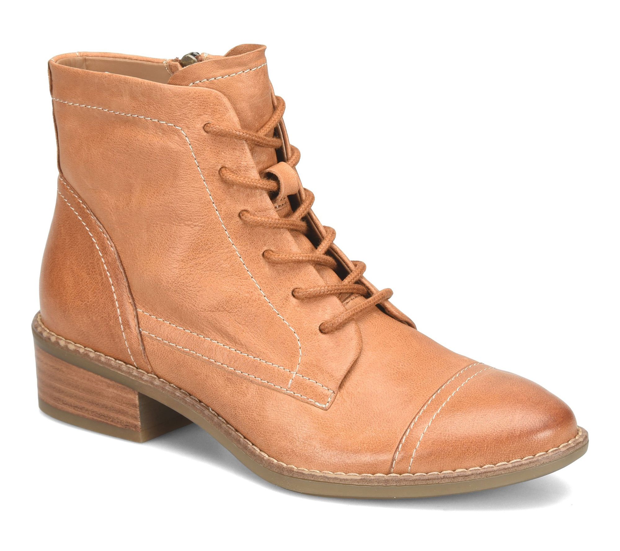 Comfortiva Leather Cap Toe Bootie - Cordia