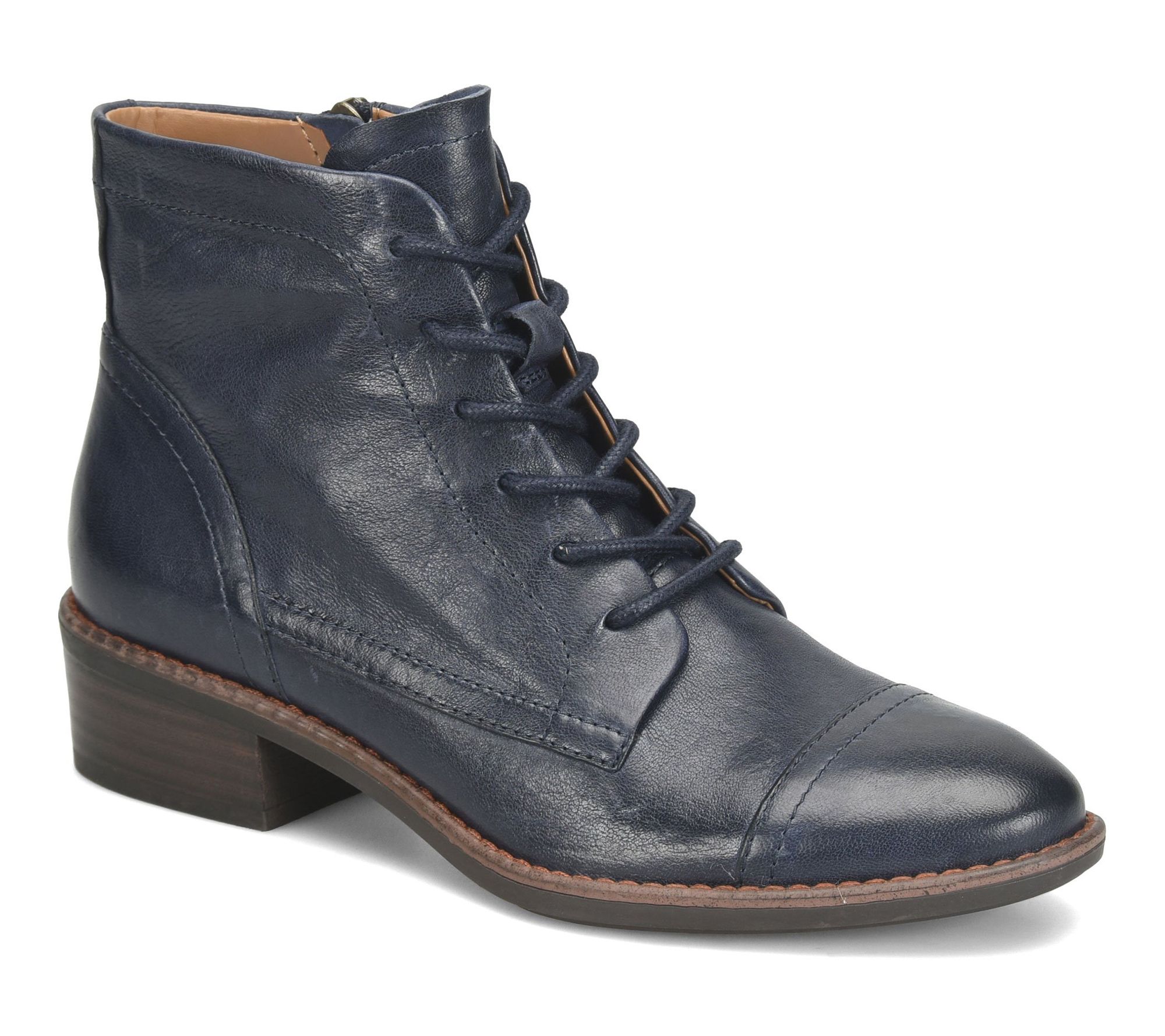 Comfortiva Leather Cap Toe Bootie - Cordia
