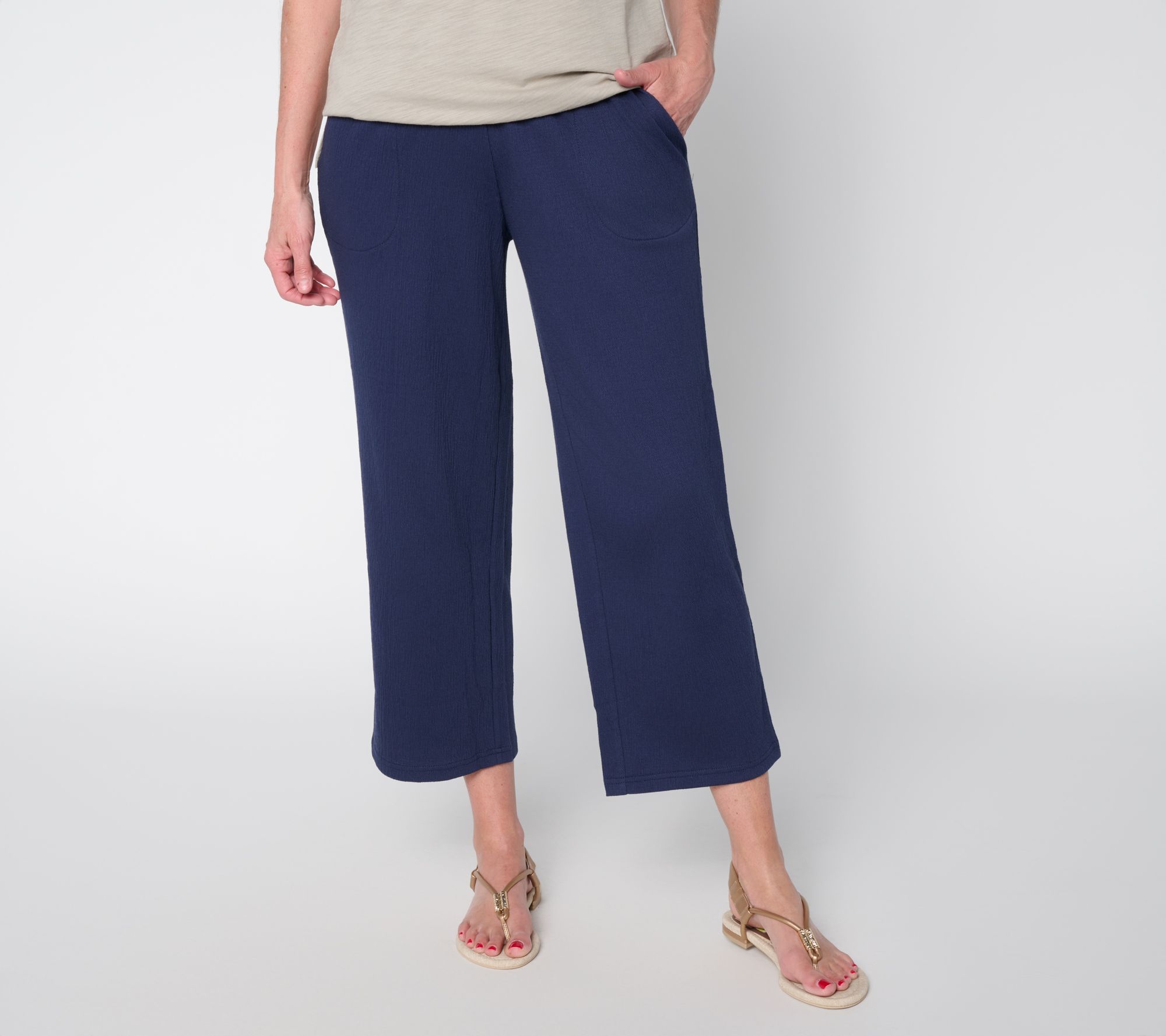 "As Is" Belle by Kim Gravel Pet Packabelle Solid Cropped Relaxed Pant