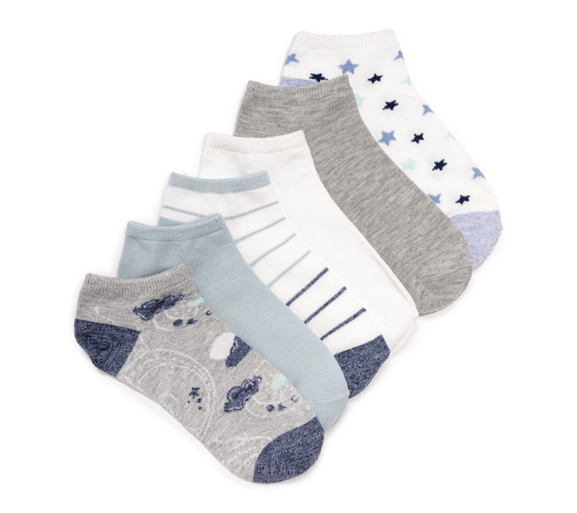 Muk Luks Low Cut Novelty Socks 6 Pack