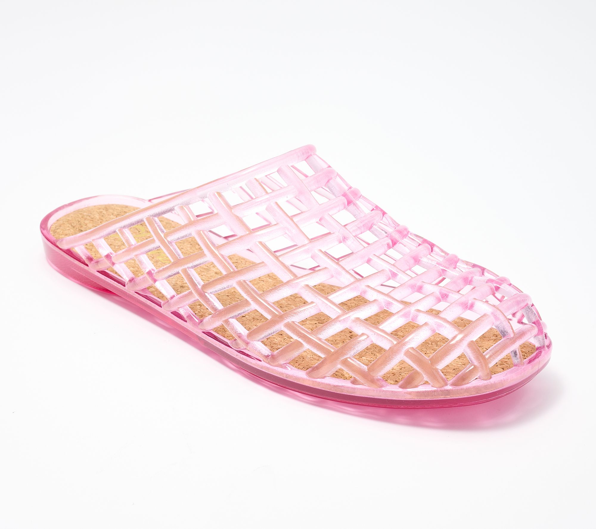 Skechers Jammin Berry Jelly Fishnet Mules - Candy Clear