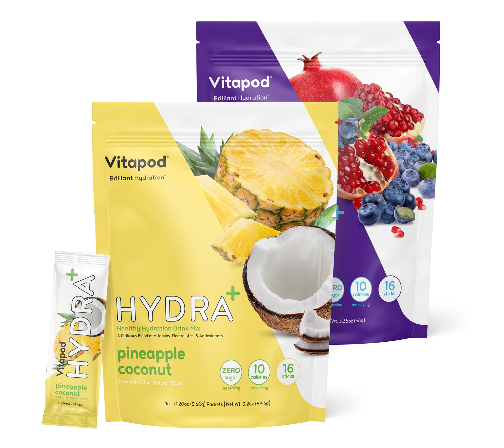 Vitapod Hydra+ Vitamin Infused Single Serve Beverage Sticks 32 Count