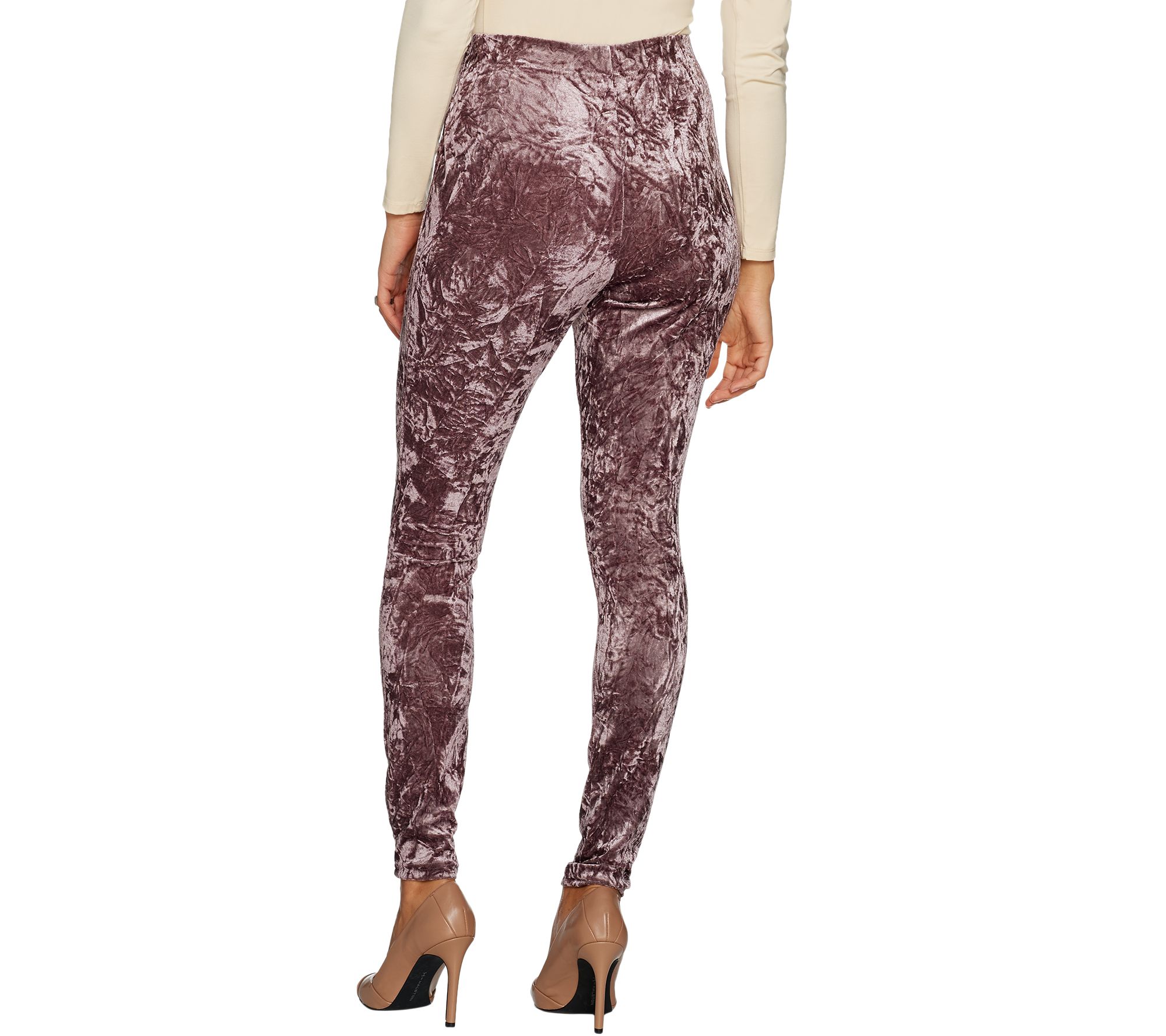 Du Jour Petite Pull-On Crushed Velvet Knit Leggings