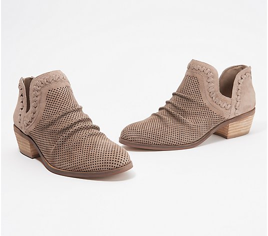 Vince Camuto Perforated Suede Ankle Booties - Palmina
