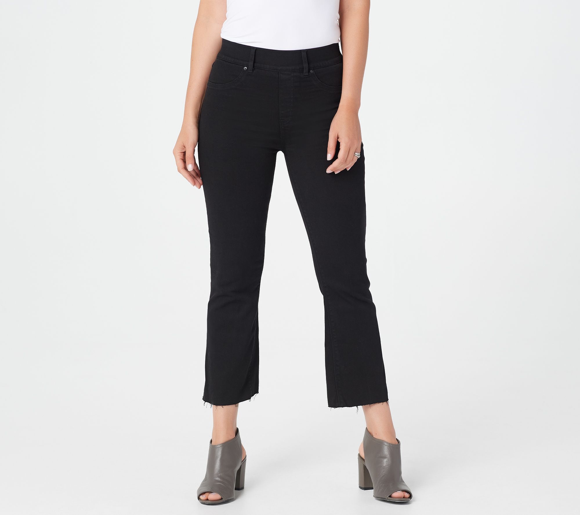 Spanx Black Wash Cropped Flare Jeans - QVC.com