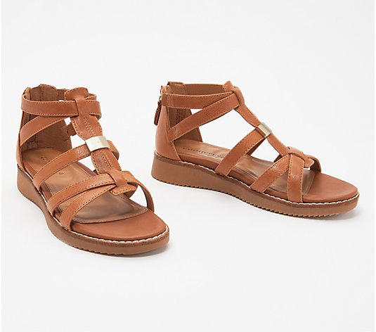 Comfortiva Leather Cross Strap Sandals - Wyola