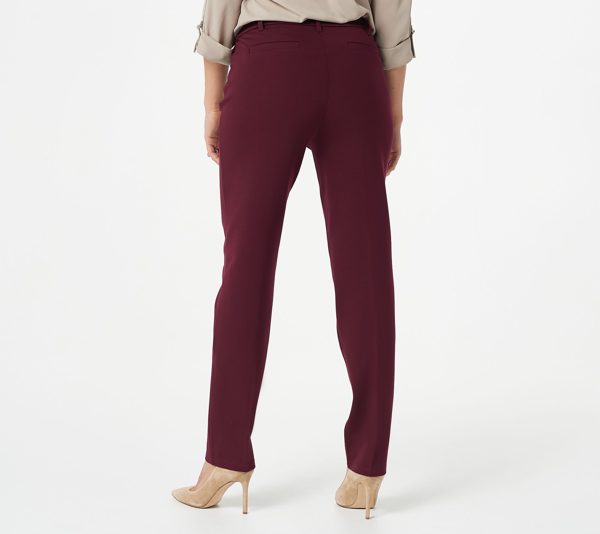 Susan Graver Regular Ponte Knit Pull-On Slim-Leg Pants - QVC.com