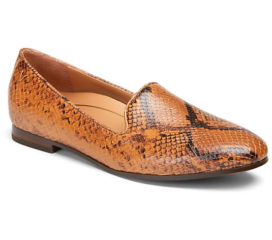 Vionic Leather Slip-On Loafers - Willa Snake