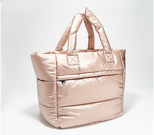 Zuda Quilted Nylon Tote with Removable Pouch - QVC.com