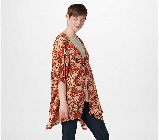 Denim & Co. Beach Tie-Front Cover-Up