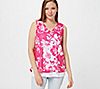 Susan Graver Printed Mesh Tank with Solid Liquid Knit Lining