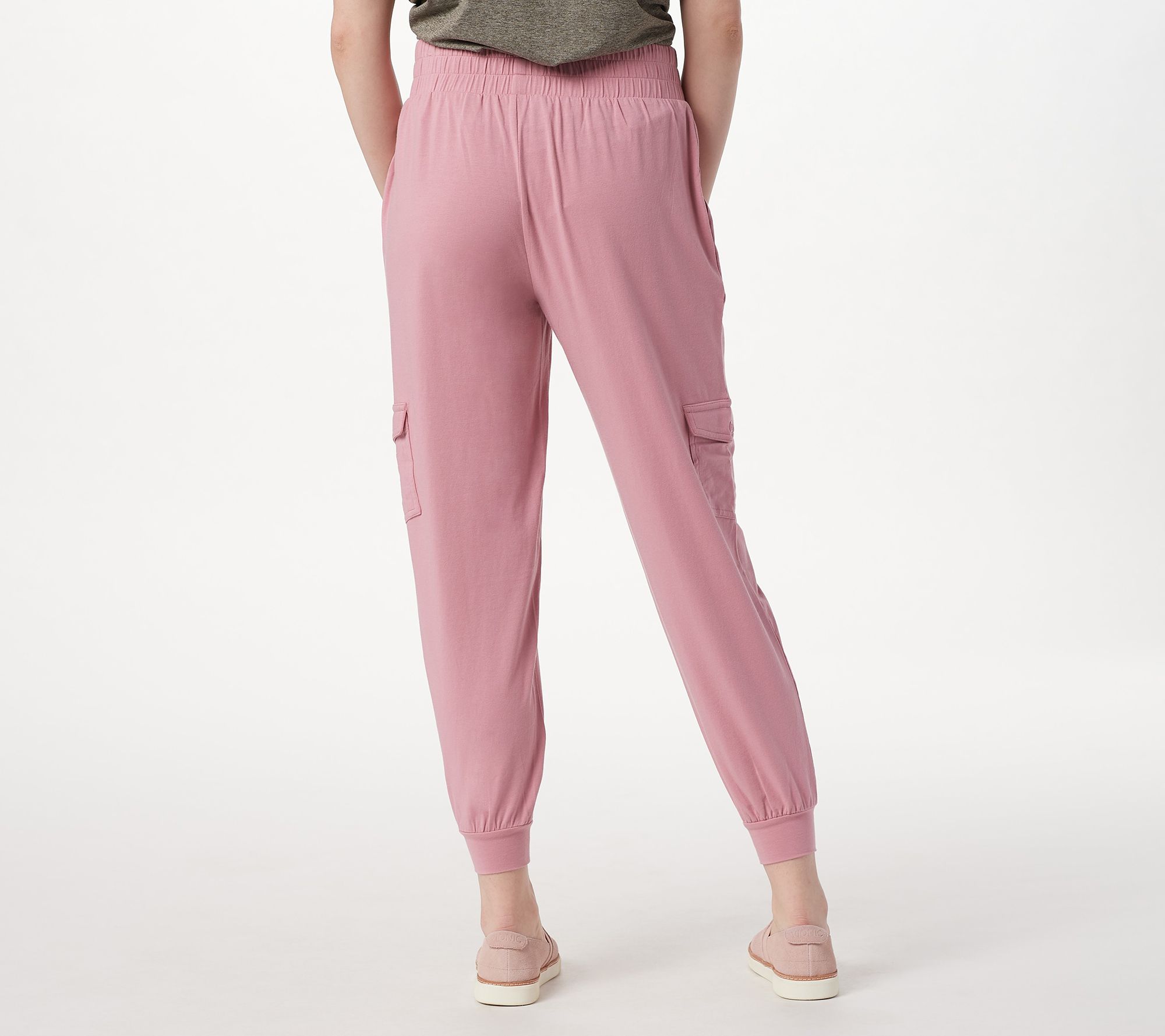 AnyBody Loungewear Women's Petite Cozy Knit Crop Jogger Pants Black PS Size QVC 