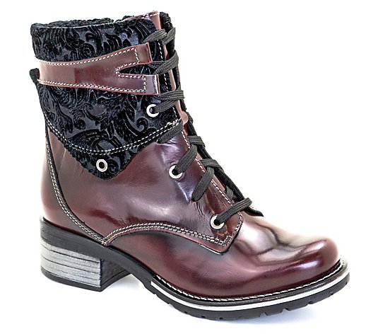 Dromedaris Leather Lace Up Ankle Boots - Kara Velvet