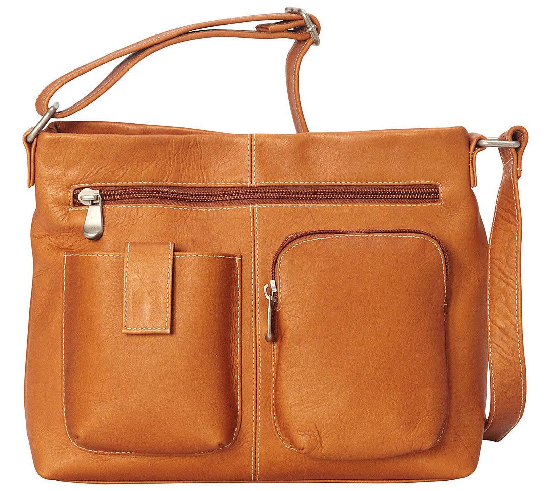 Le Donne Leather Two Pocket Crossbody Bag - QVC.com