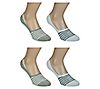 Norfolk Set of 4 Invisible Men's Liner Socks with Heel Grips