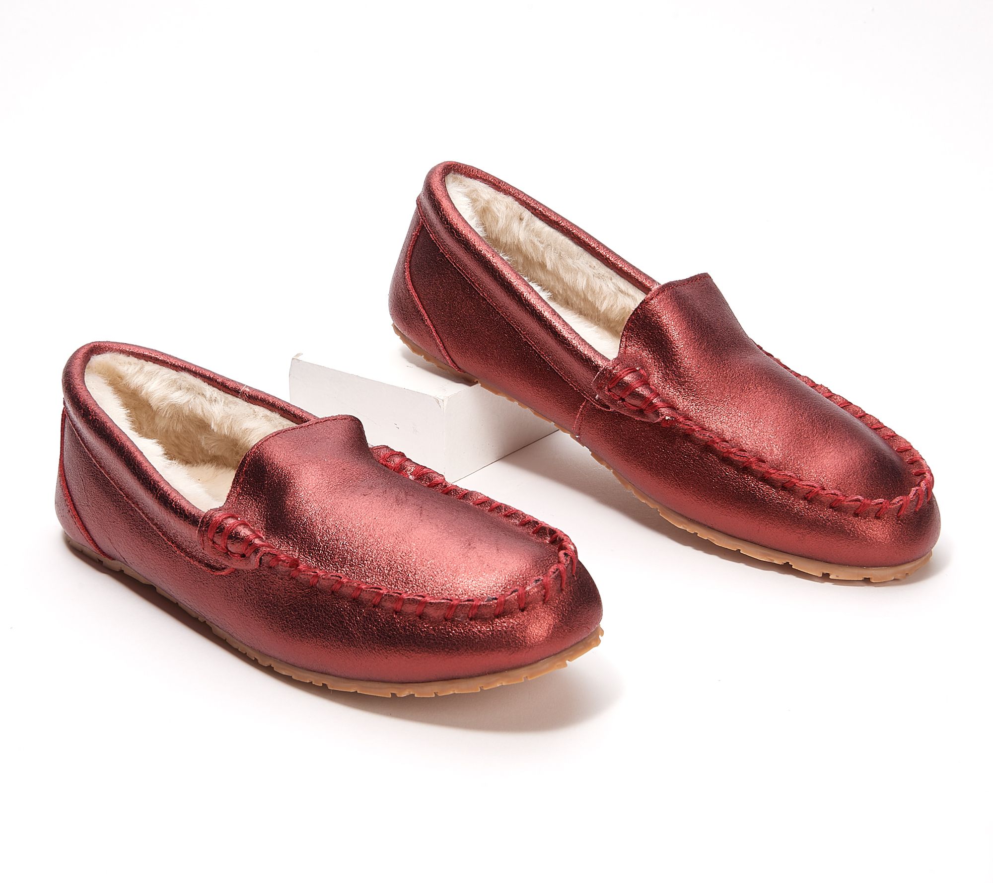 "As Is" Clarks Faux Fur Lined Moccasin Slippers