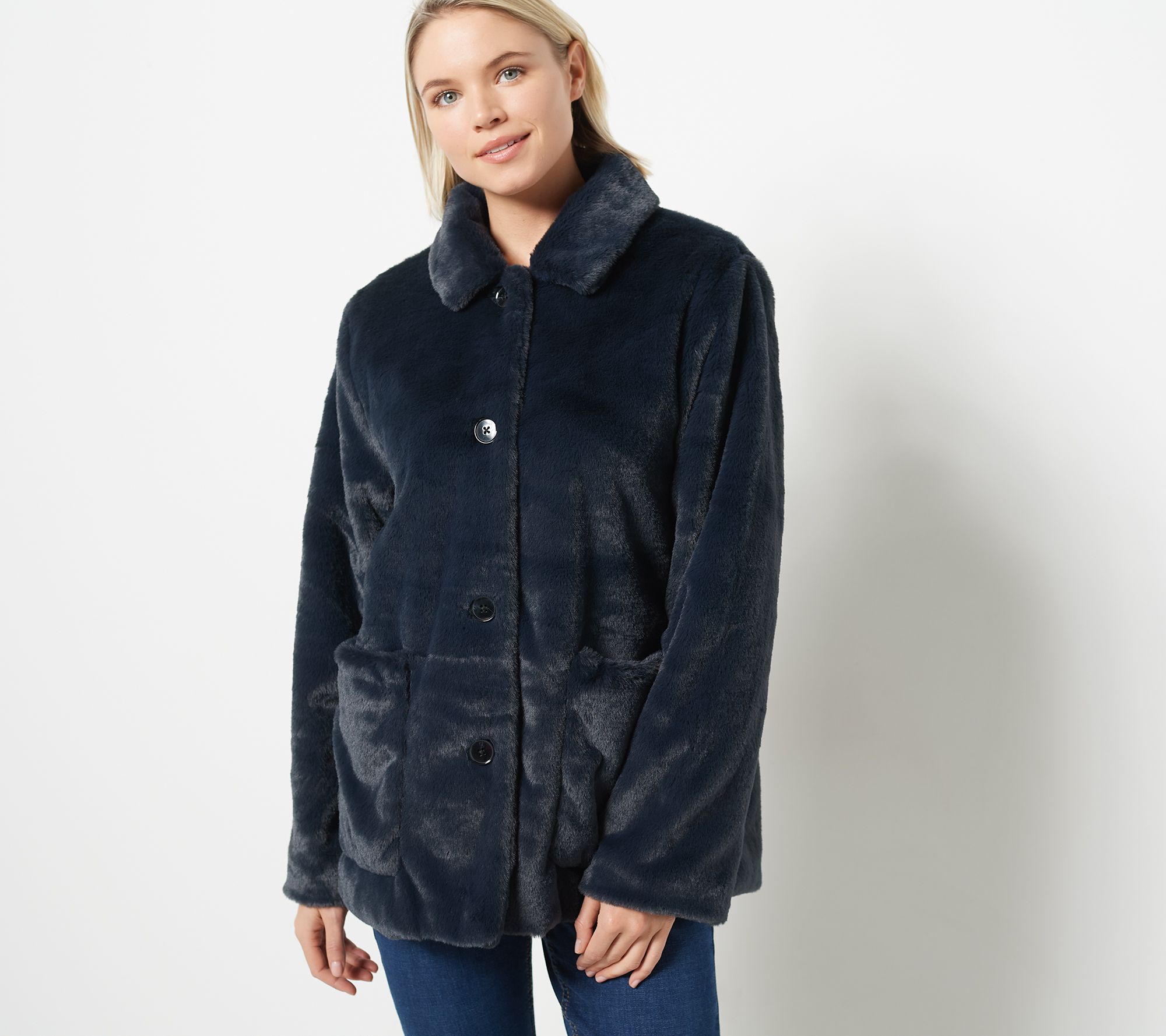 Cuddl Duds Everyday Luxe Faux Fur Shirt Jacket 