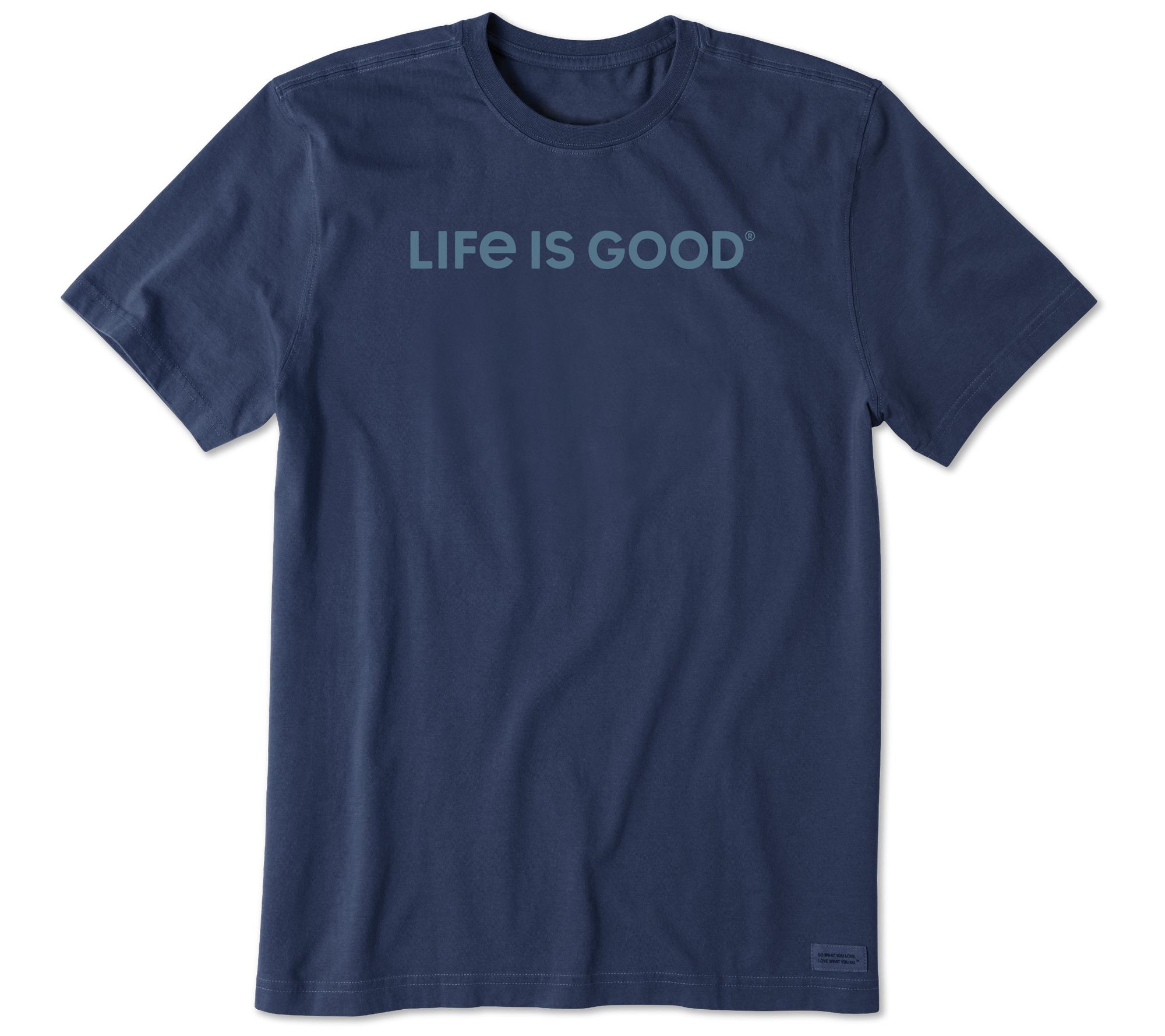 Life is Good Men's Dark Blue Wordmark Horizonta l Crusher Tee - QVC.com