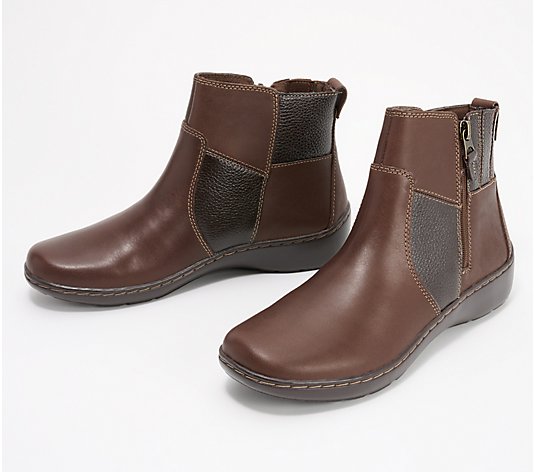 Clarks Collection Leather Ankle Boots - Cora Grace