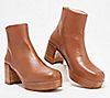 INTENTIONALLY BLANK Leather Stacked Heel Ankle Boot - Speed
