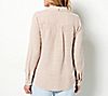 "As Is" Side Stitch Petite Soft-Textured Slub Stripe Button-Down Top, 1 of 3