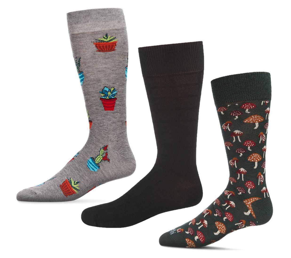 Memoi Men's Novelty Bamboo Blend 3 Pair Pack