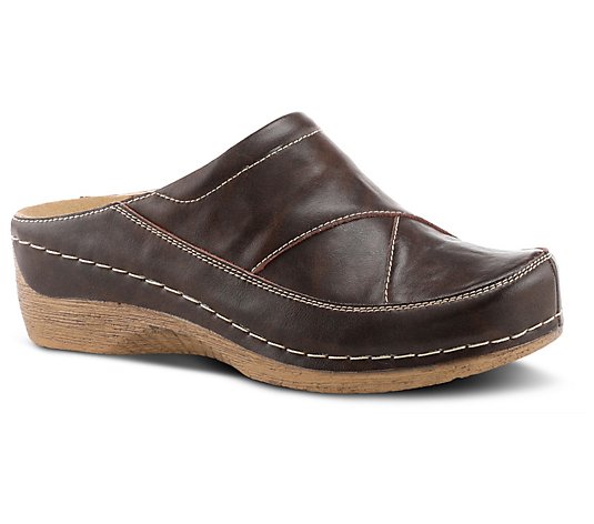 Spring Step Leather Slip-On Clogs - Telly